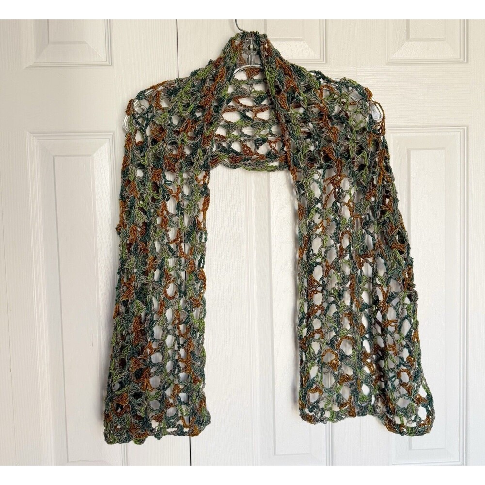 Women Crochet Scarf Multicolor Boho Colorful